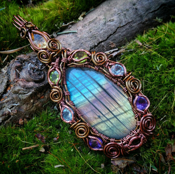 "Artemis"- Wire Wrapped Crystal Pendant