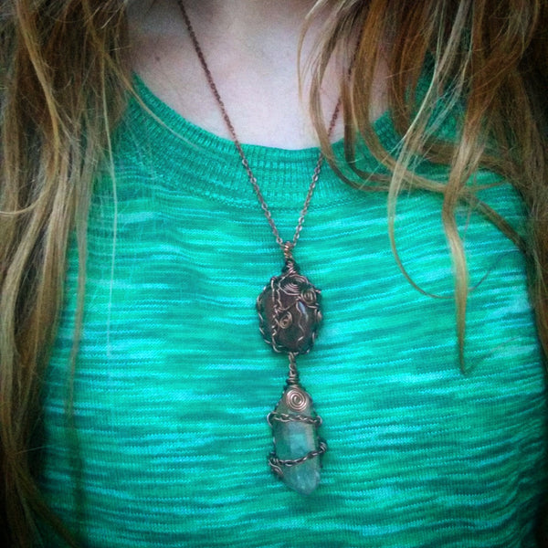 "Braided Bliss" - Wire Wrapped Crystal Necklace