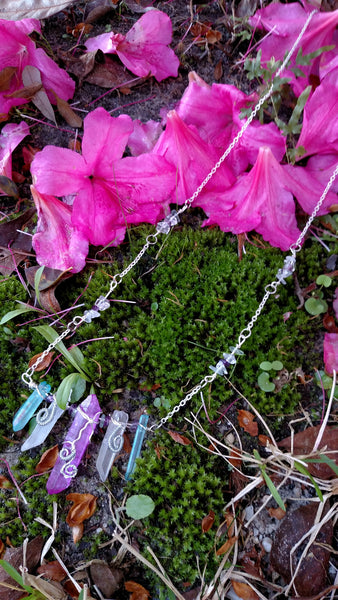 RESERVED-"Candie" - Wire Wrapped Crystal Necklace