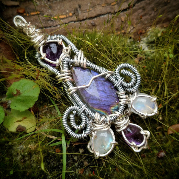 "Purple Goddess" - Wire Wrapped Crystal Pendant Necklace